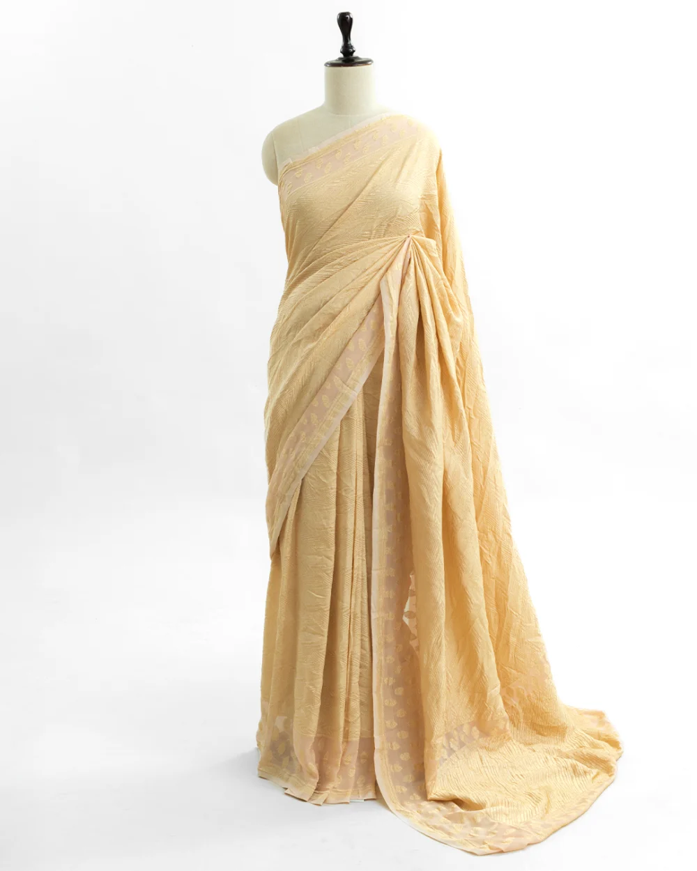 Cream Georgette Banaras saree