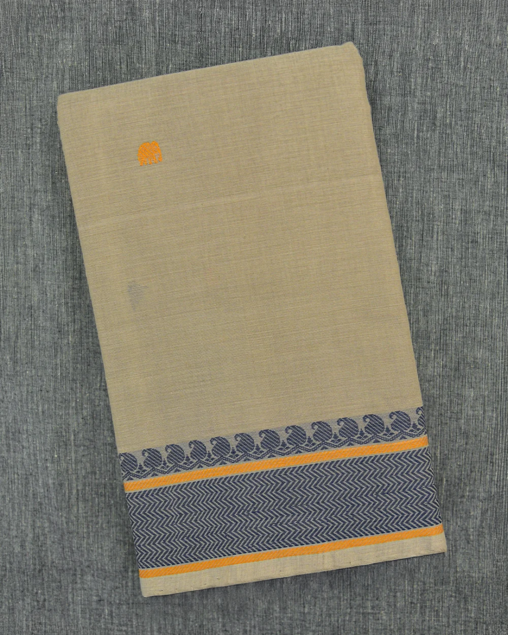 Dark Vanilla Kanchi Cotton Saree