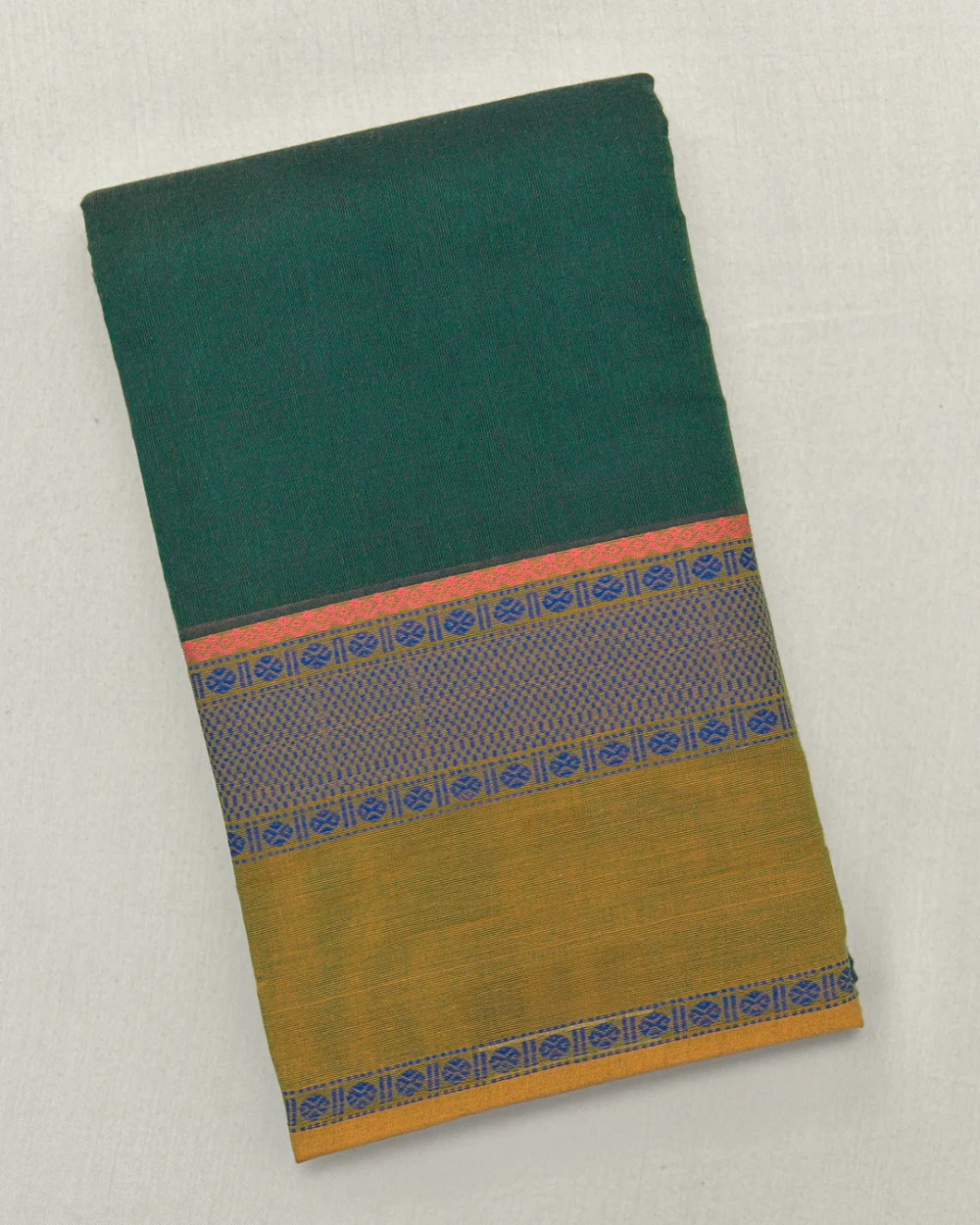 Bottel green Kanchi Cotton Saree
