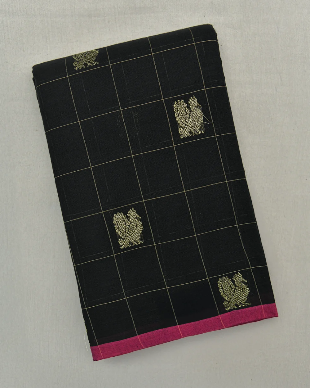 Black Kanchi Cotton Saree