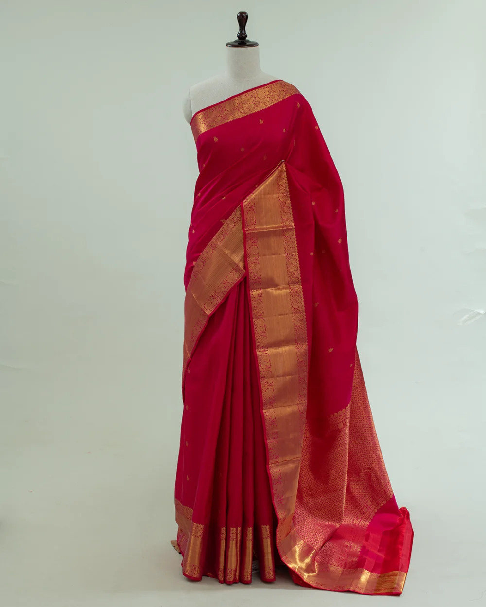 Reddish Pink Kanjivaram Handloom Silk Saree