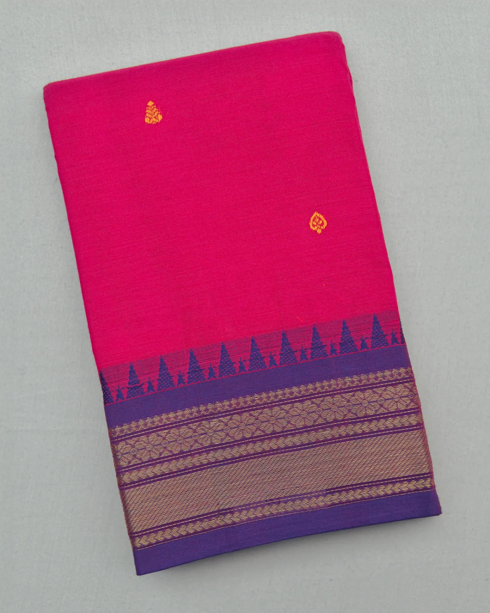 Bright Pink Kanchi Cotton Saree