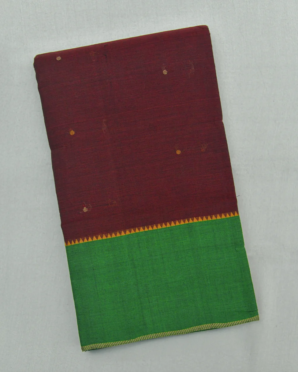 Maroon Ganga Jamuna Kanchi Cotton Saree