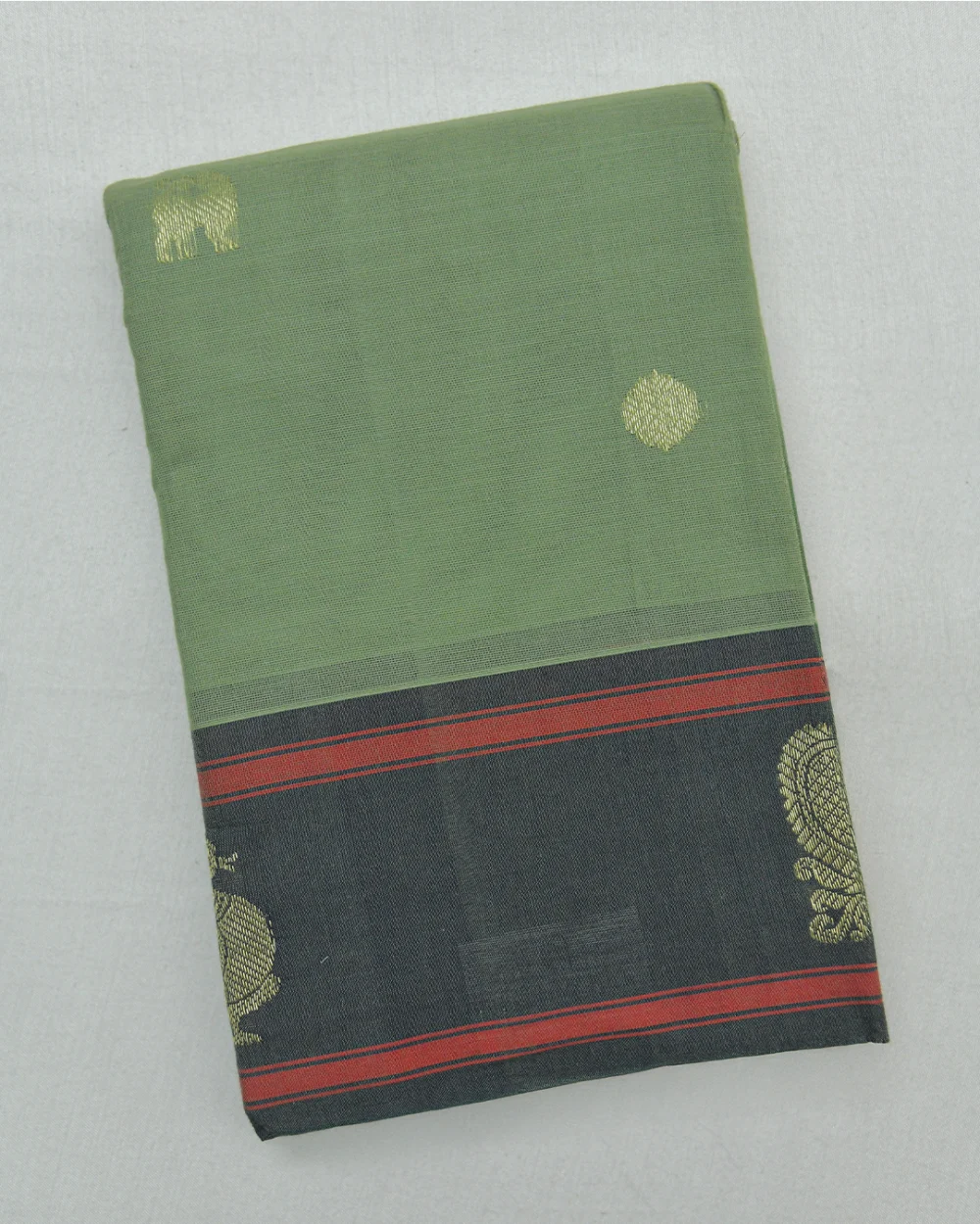 Sage Green Kanchi Cotton Saree