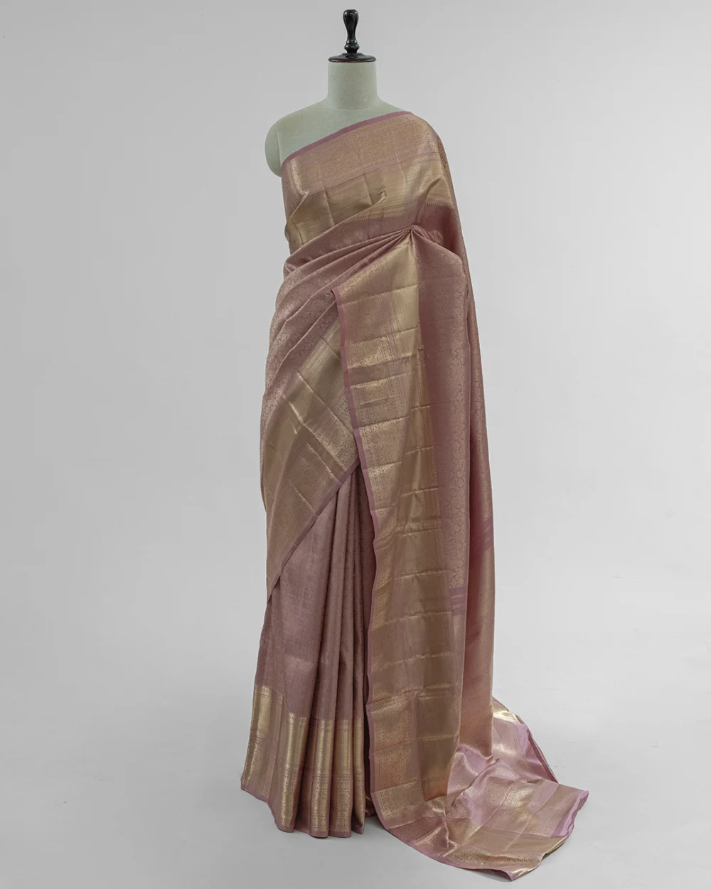 Mauve Kanjivaram Handloom Silk Saree