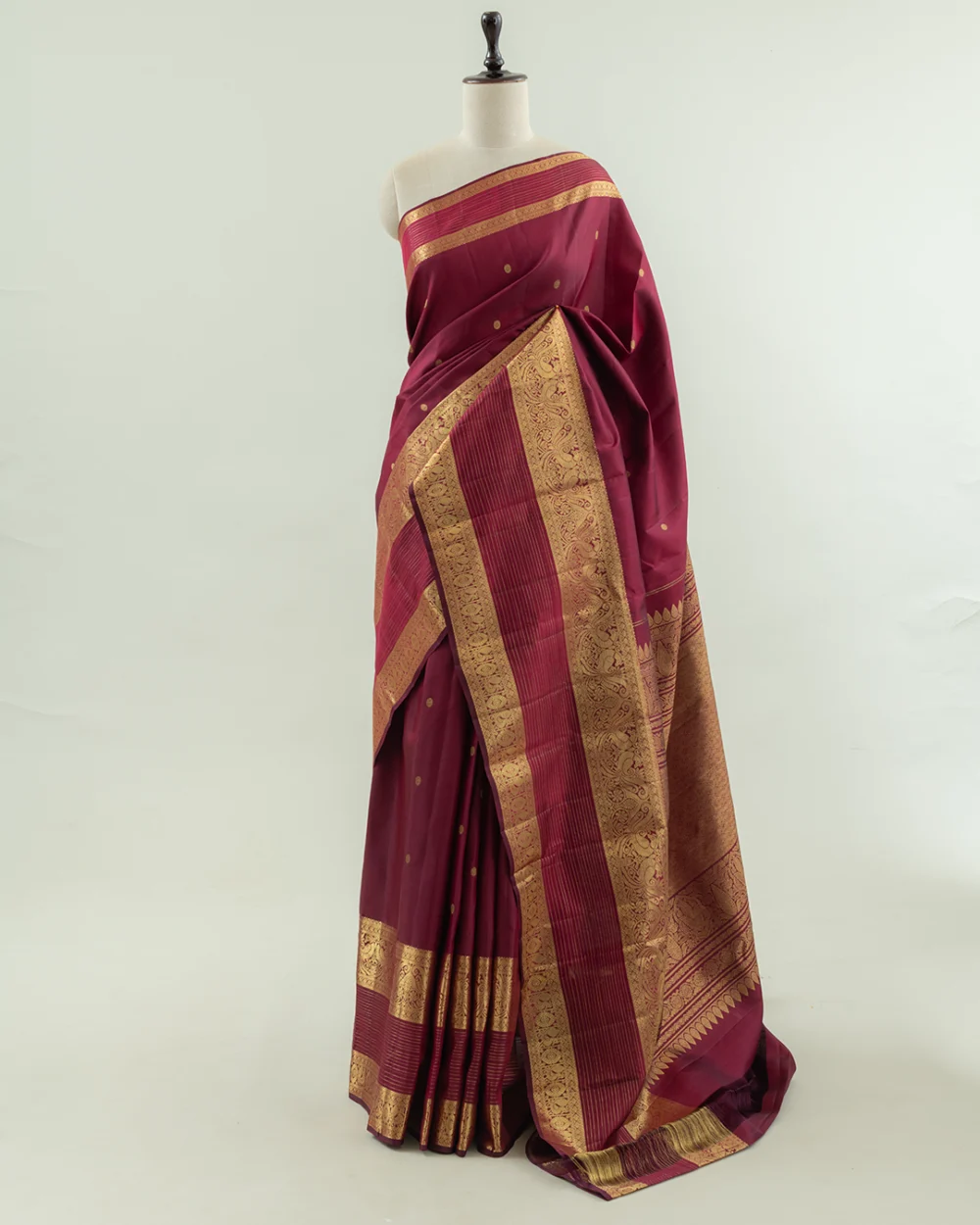 Maroon Kanjivaram Handloom Silk Saree