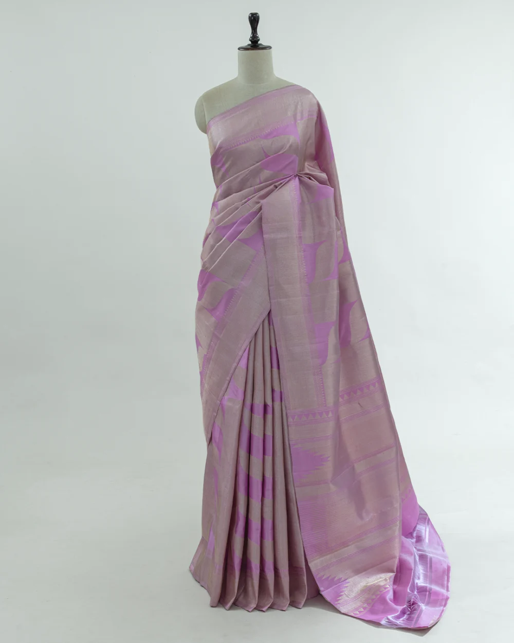 Mauve Kanjivaram Handloom Silk Saree