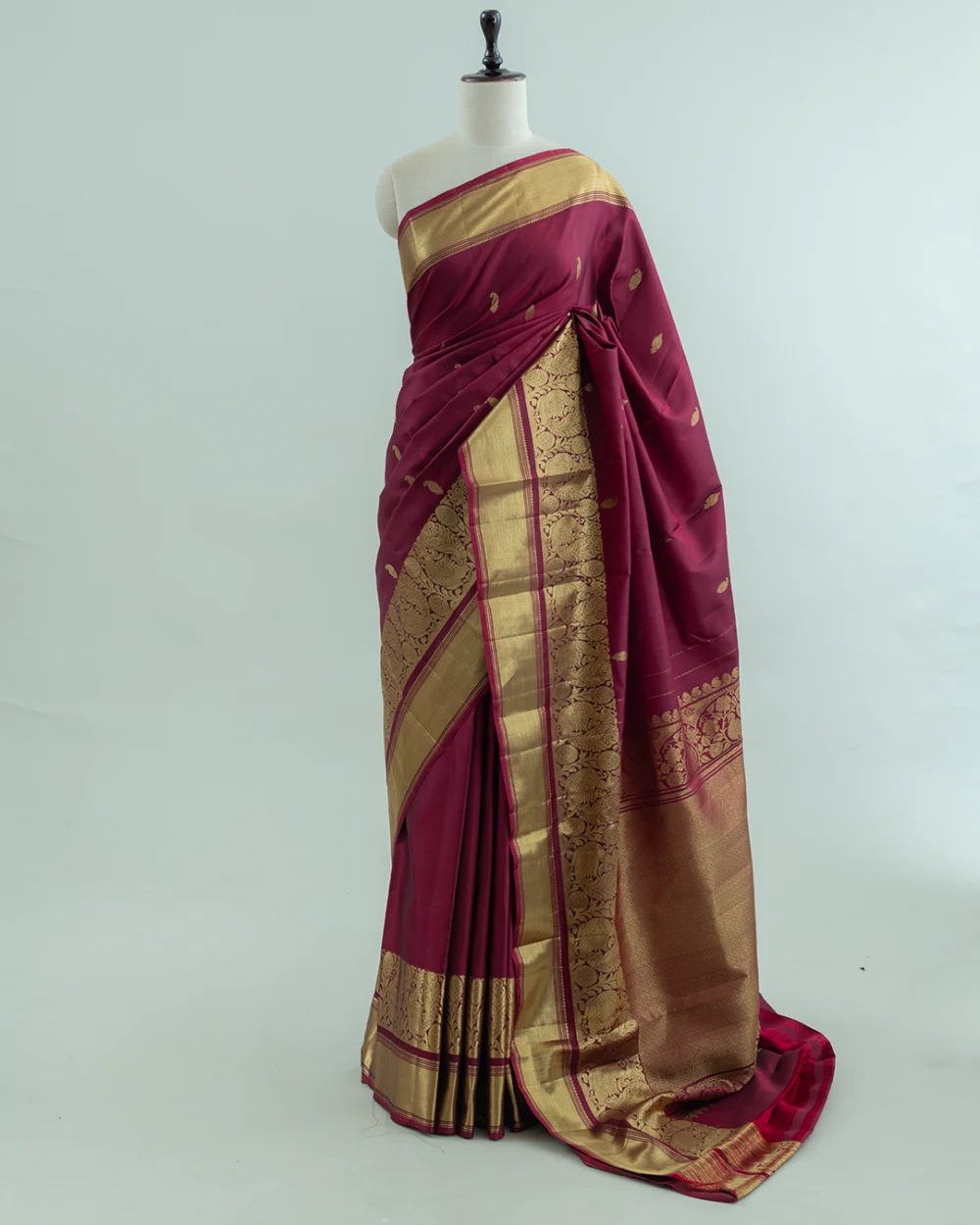 Maroon Kanjivaram Handloom Silk Saree