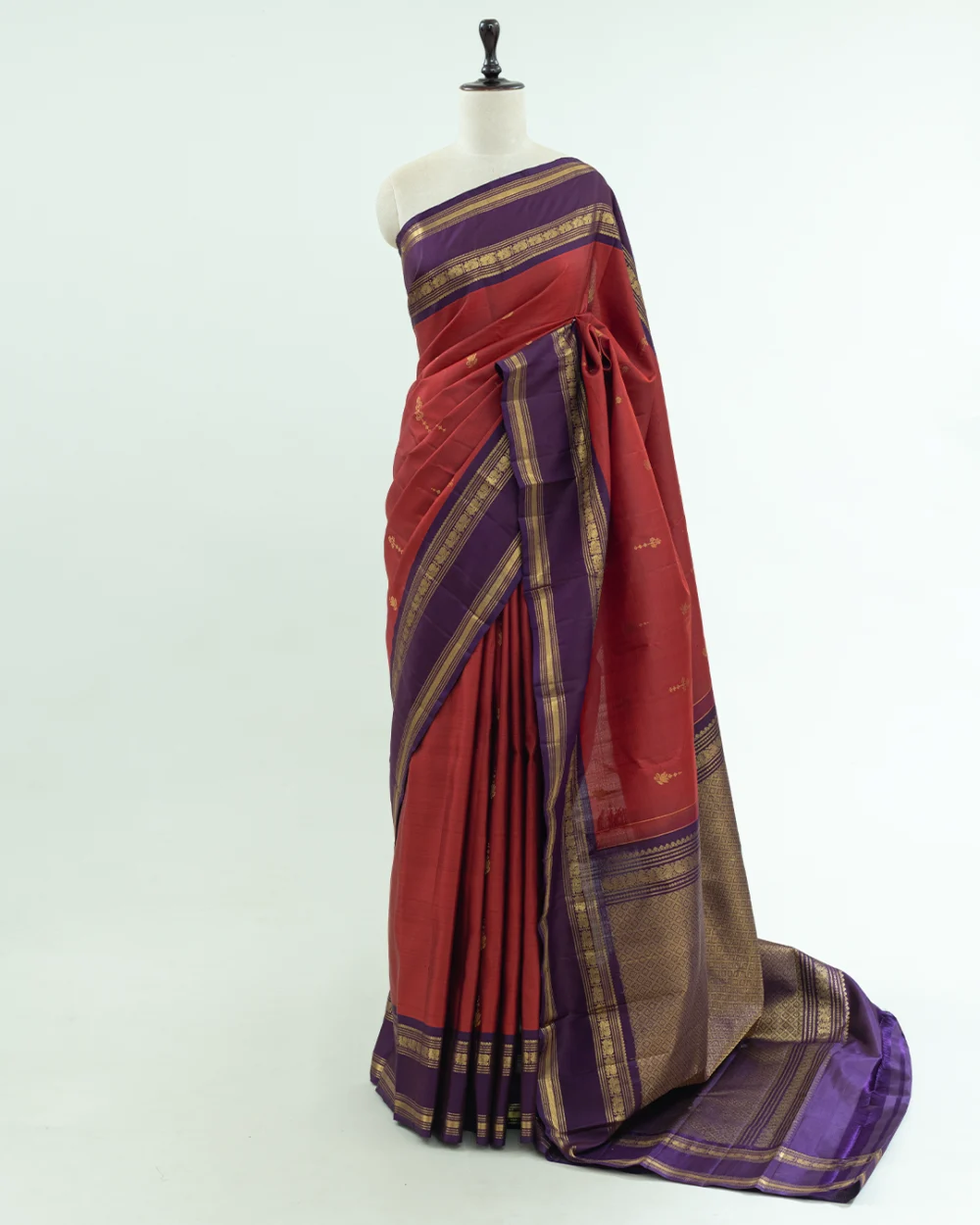 Maroon Kanjivaram Handloom Silk Saree