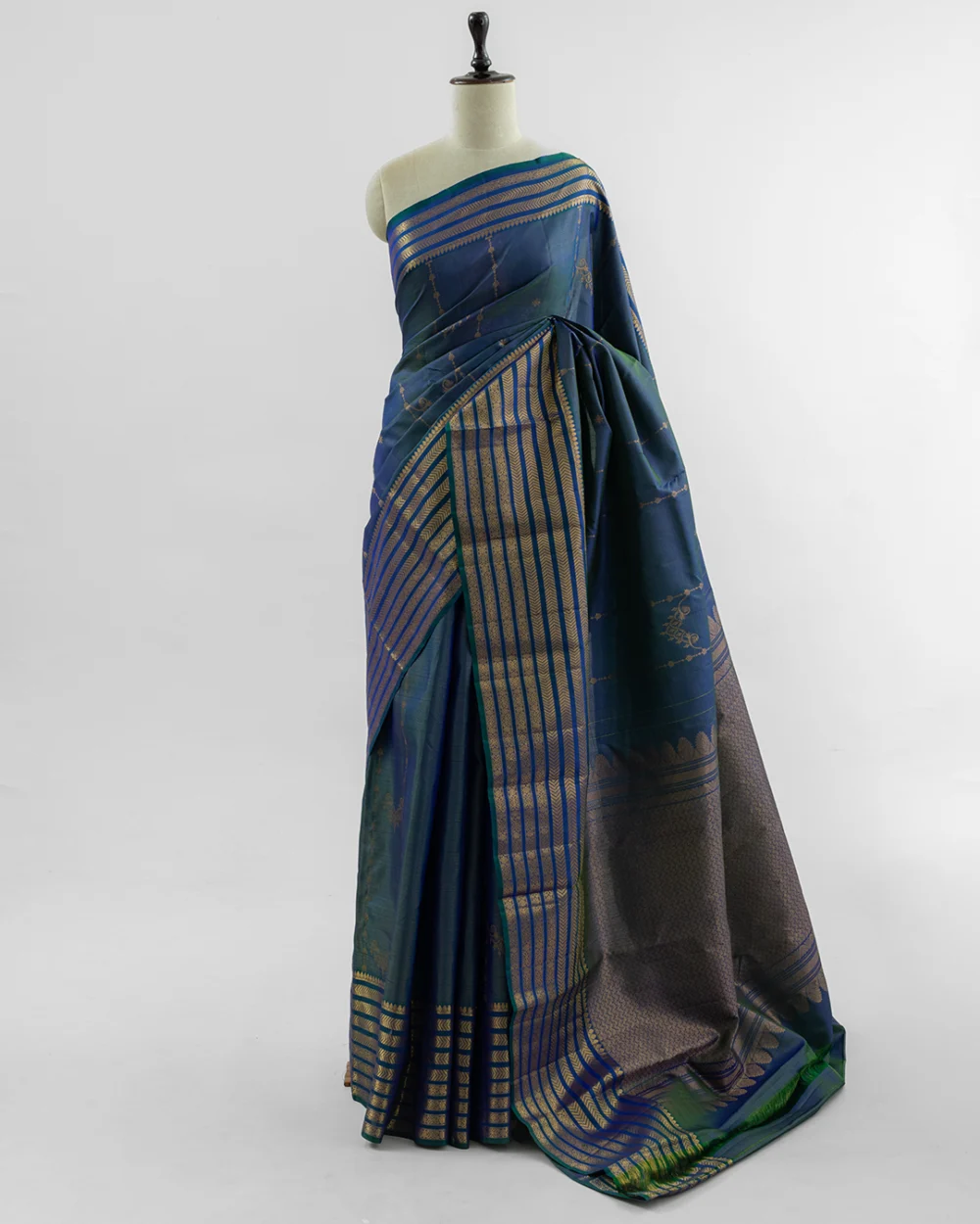 Blue Kanjivaram Handloom Silk Saree