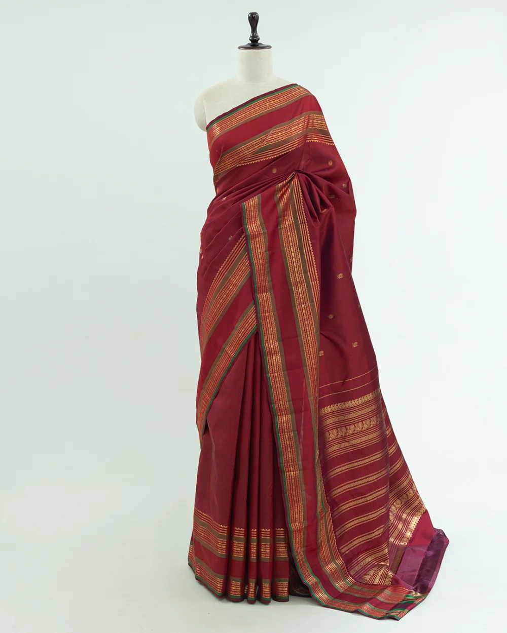 Maroon Kanjivaram Handloom Silk Saree