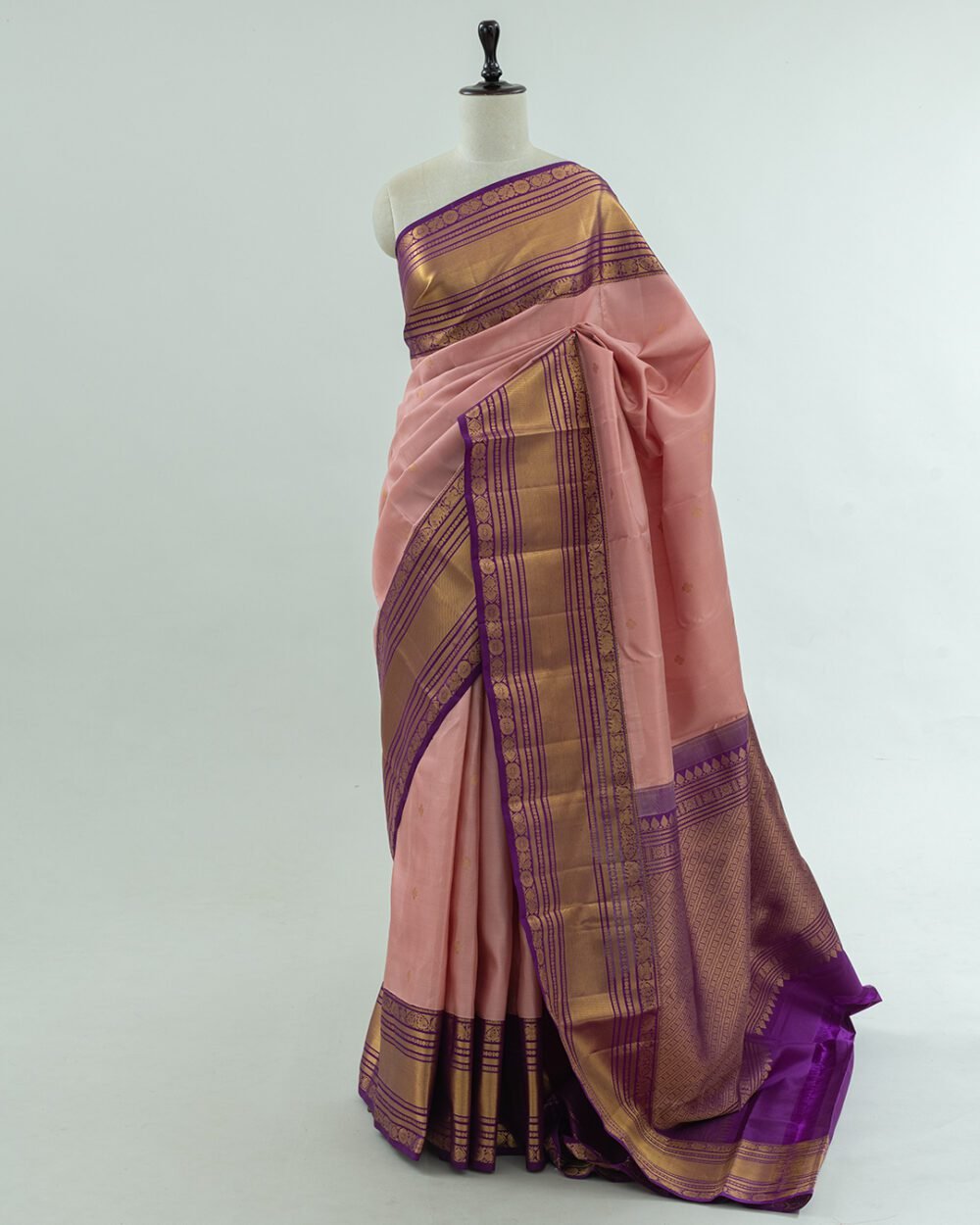 Blush Pink Kanjivaram Handloom Silk Saree