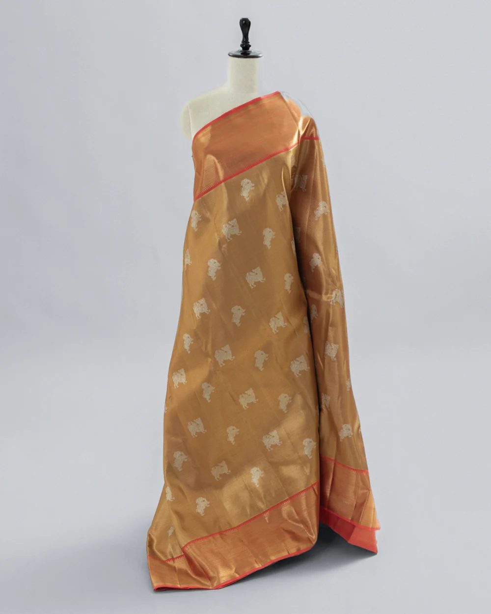 Antique Gold Tissue Kanjivaram Saree