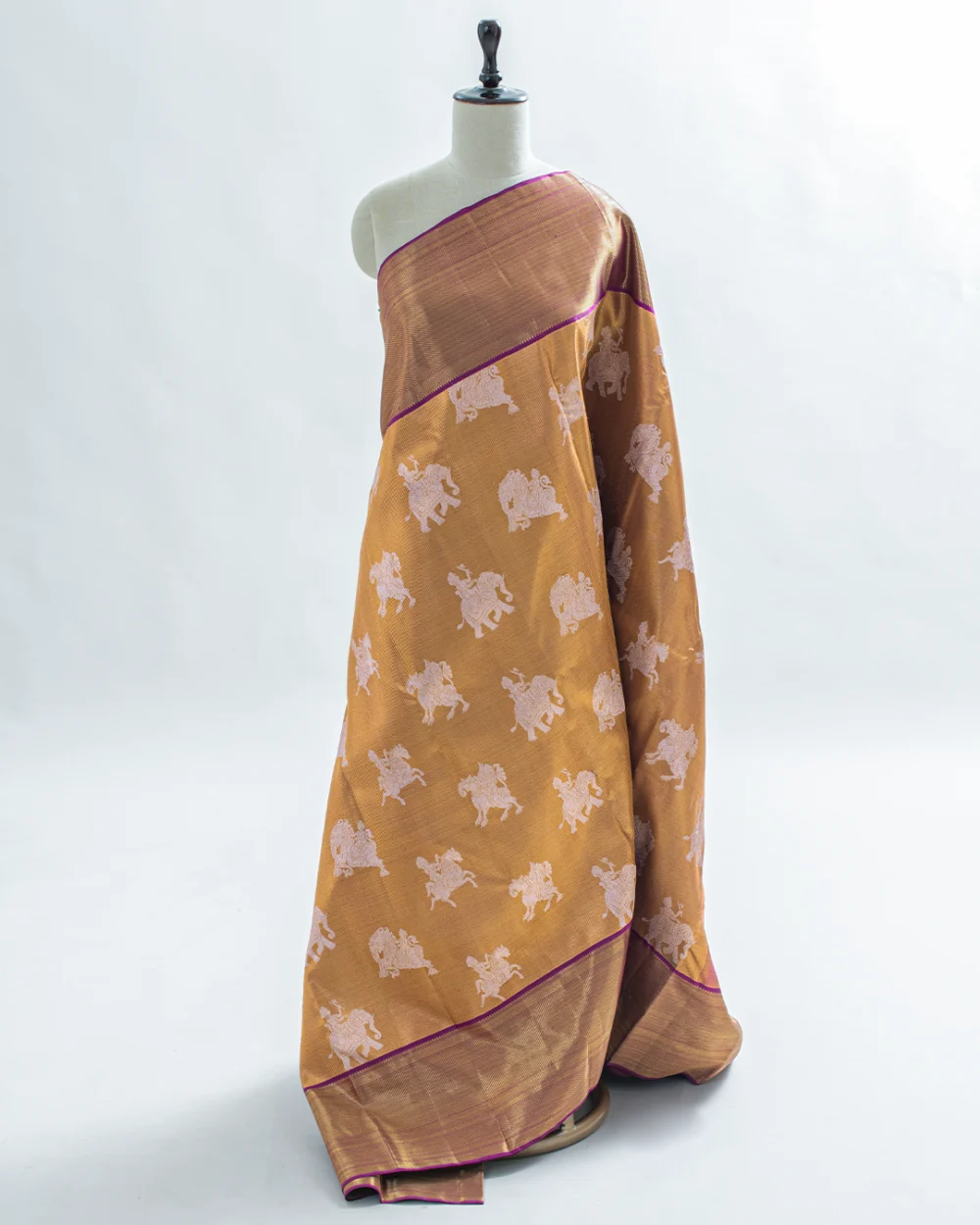 Antique Gold Tissue Kanjivaram Saree