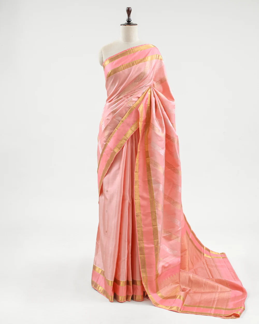 Peach Kanjivaram Silk Saree