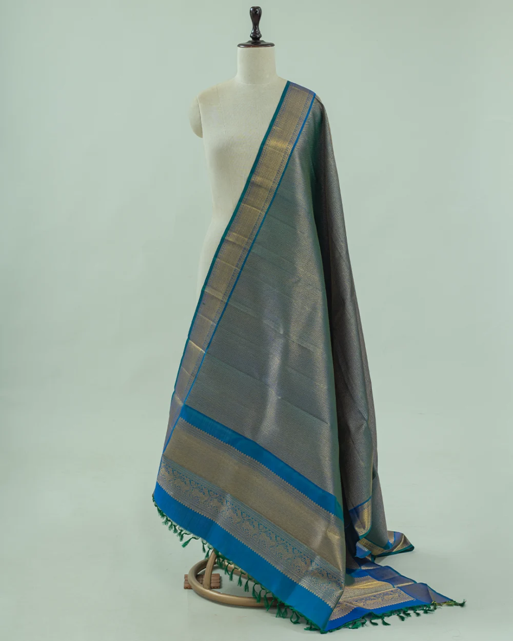 Blue Kanjeevaram Silk Dupatta