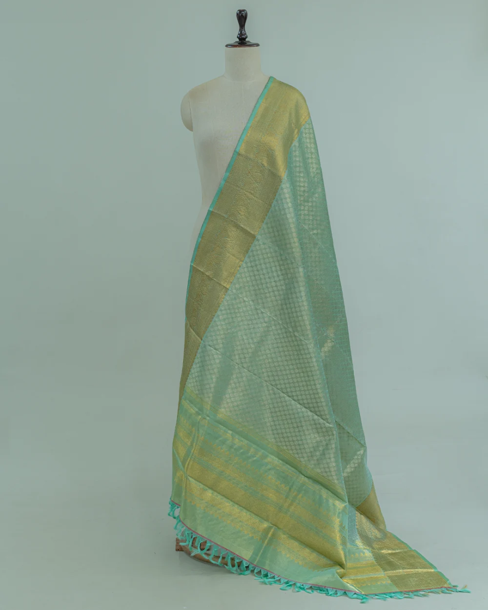 Mint Blue Kanjeevaram Silk Dupatta