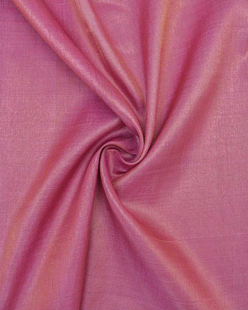 Rose Pink Tissue Zari fabric