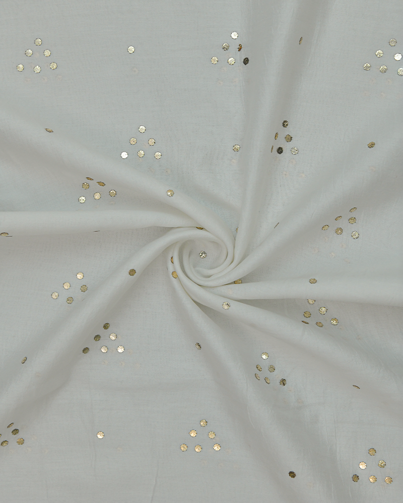 White Cotton Chanderi fabric