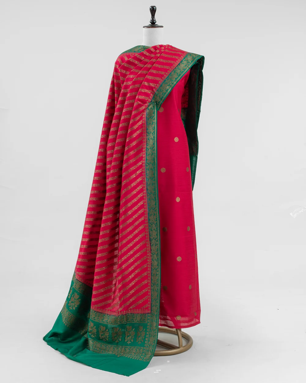 Red Tussar Kurta Set