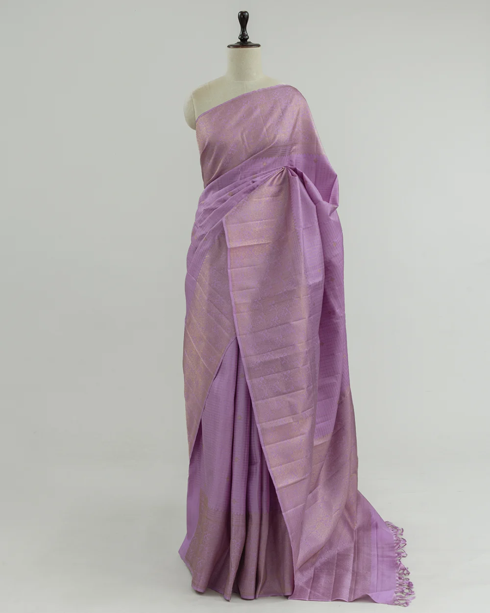 Lavender Kanjivaram Handloom Silk Saree
