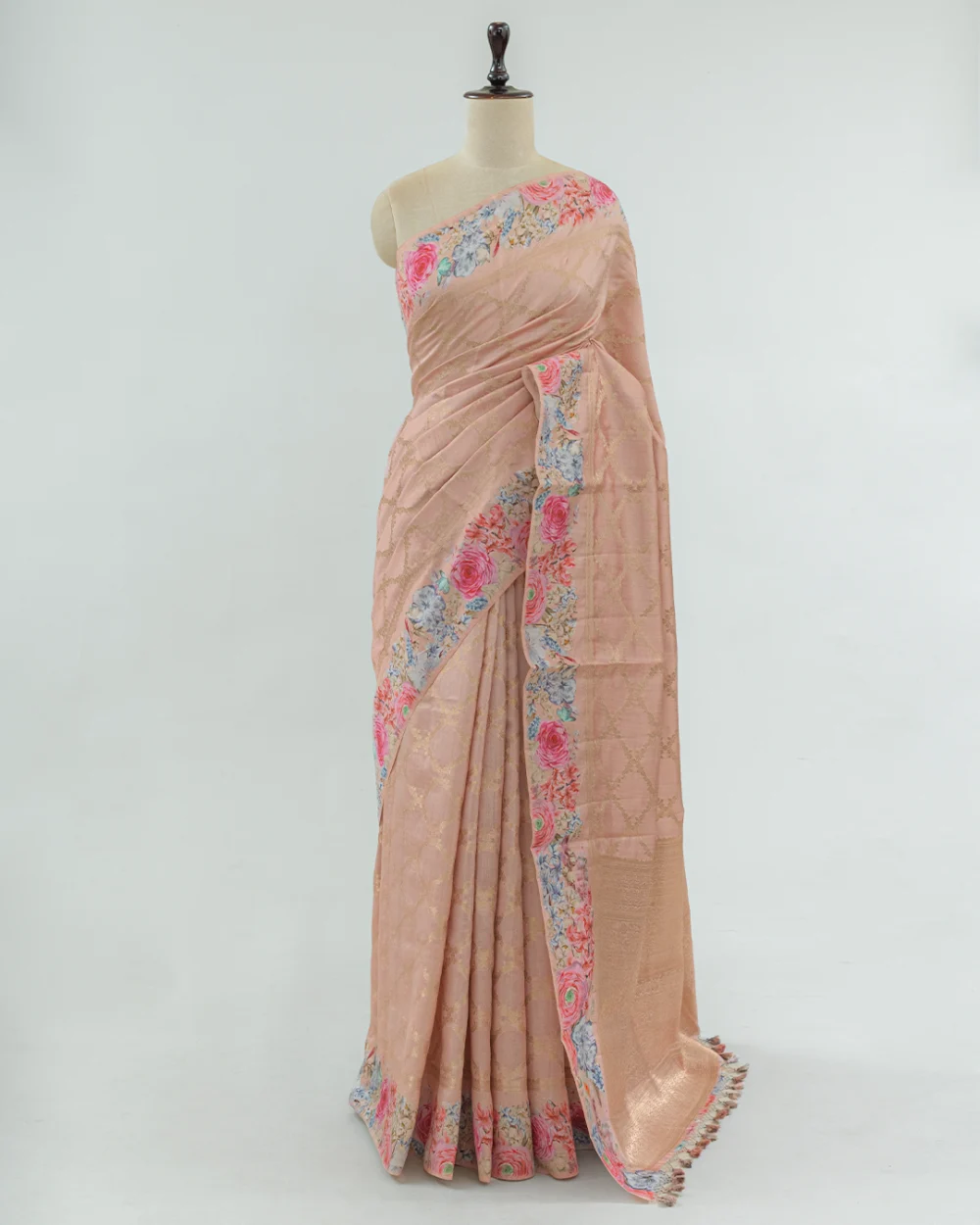Peach Pink Fancy Saree