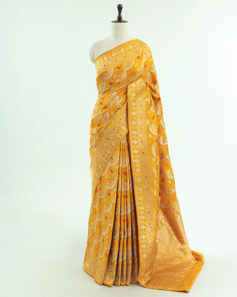 Mustard Yellow Banaras Handloom Silk Saree